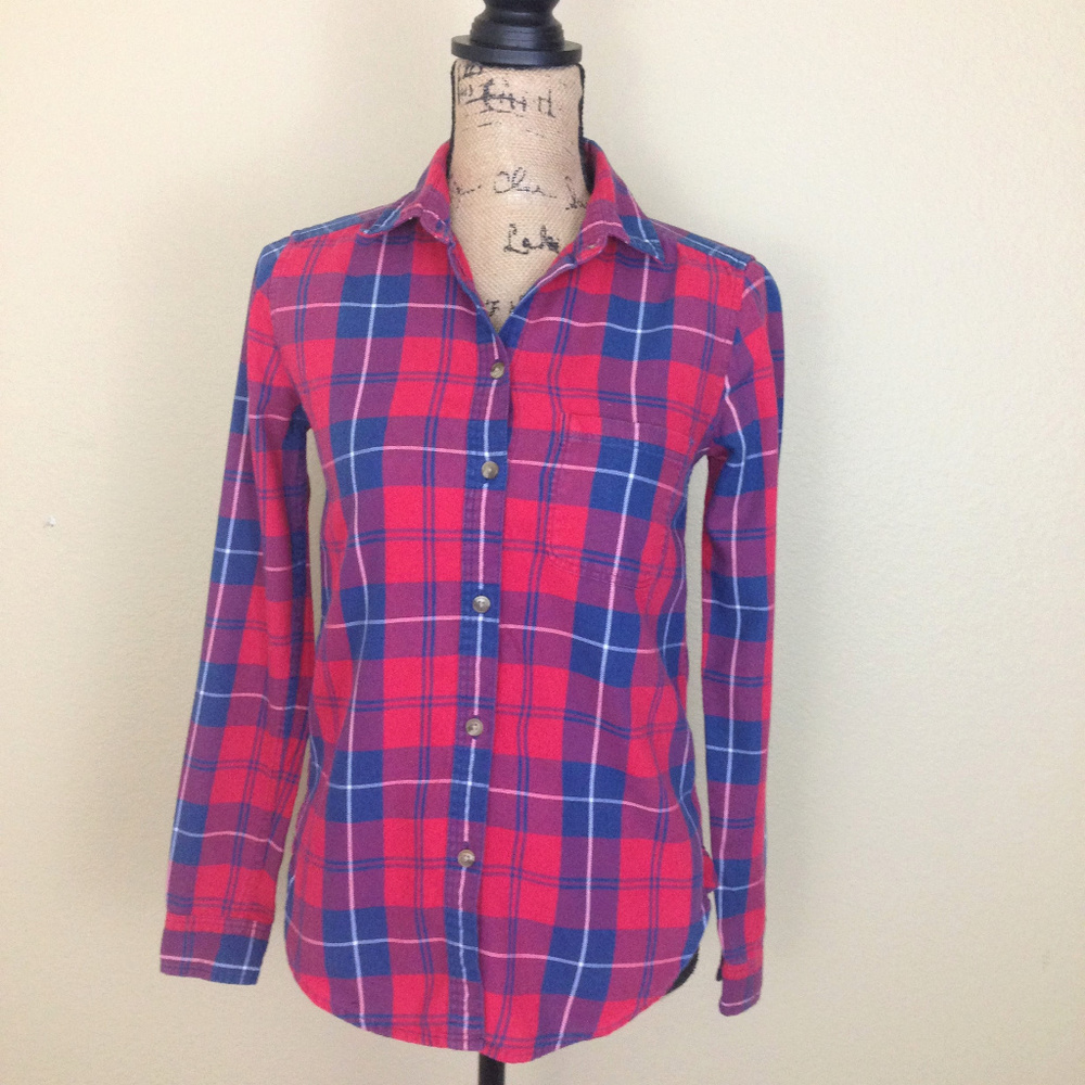 American Eagle Plaid Boyfriend Shirt